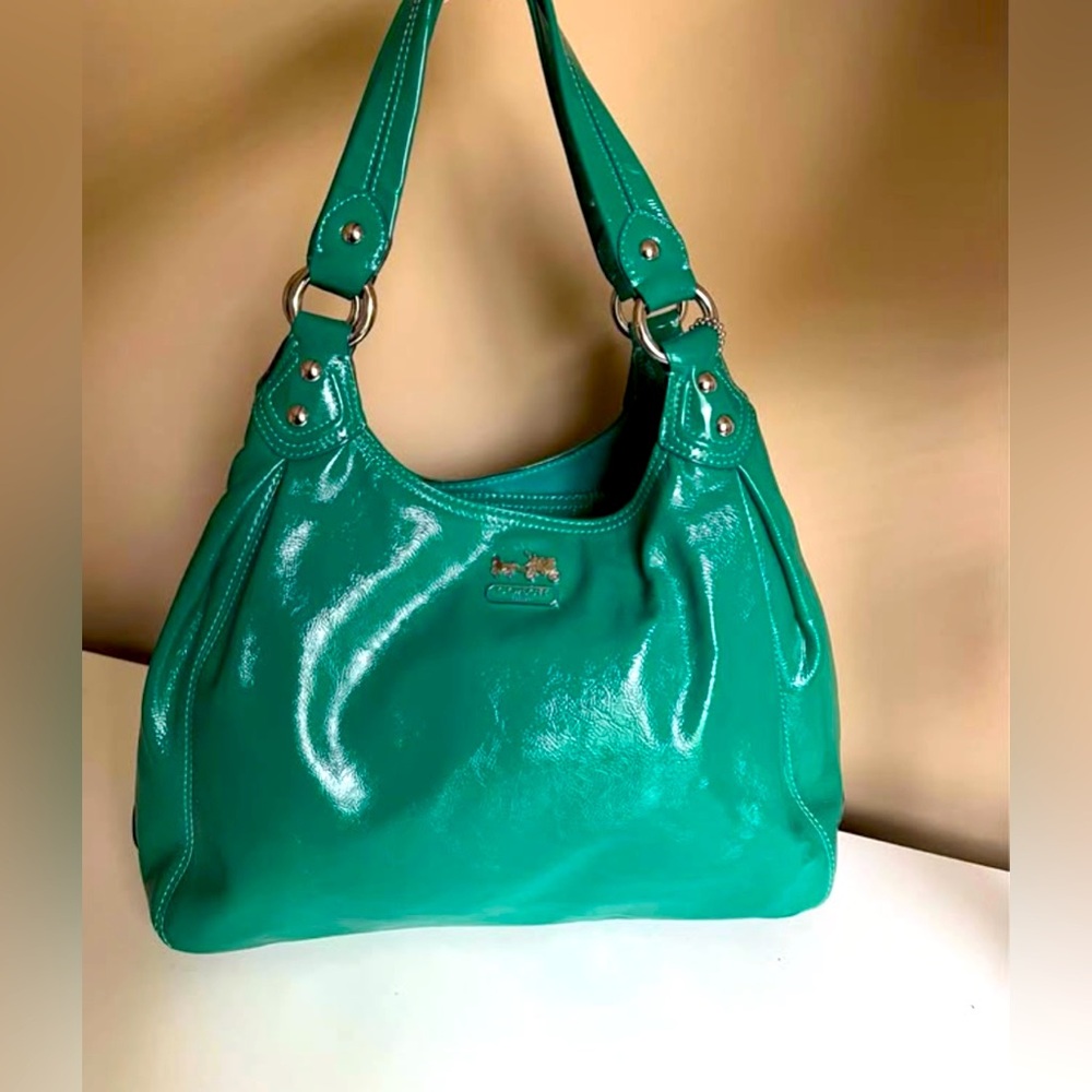 Coach green handbag